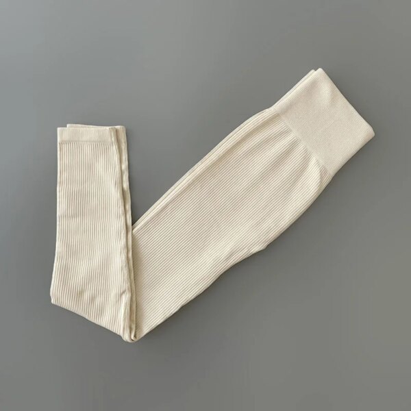 Pantalon de Yoga côtelé taille haute, Leggings de Sport pour femmes, Fitness, sans couture, contrôle du ventre, collants d'entraînement, de course