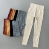 Pantalon de Yoga côtelé taille haute, Leggings de Sport pour femmes, Fitness, sans couture, contrôle du ventre, collants d'entraînement, de course