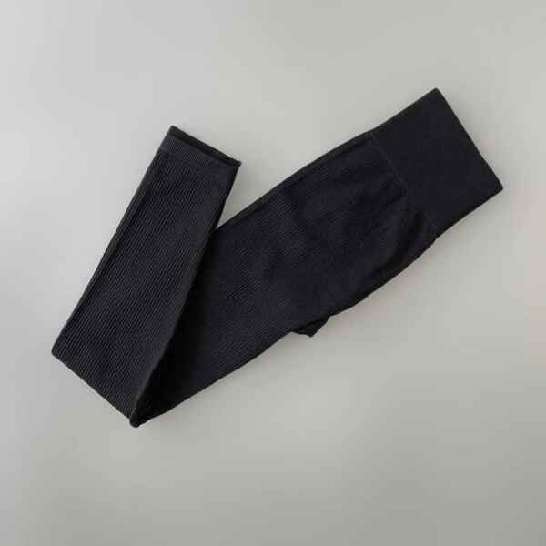 Pantalon de Yoga côtelé taille haute, Leggings de Sport pour femmes, Fitness, sans couture, contrôle du ventre, collants d'entraînement, de course