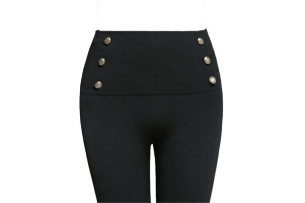 Leggings Hollywood taille haute pour femmes, fermeture éclair et boutons décoratifs, Push-Up, Sexy, Slim, élastique