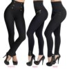 Leggings Hollywood taille haute pour femmes, fermeture éclair et boutons décoratifs, Push-Up, Sexy, Slim, élastique