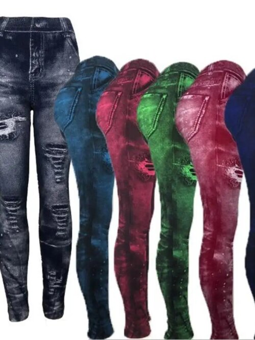 Jean moulant en Denim pour femmes, legging décontracté, taille haute, Slim, élastique, pantalon de Sport, Push-Up, 2023