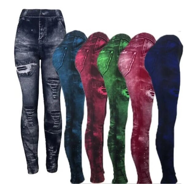 Jean moulant en Denim pour femmes, legging décontracté, taille haute, Slim, élastique, pantalon de Sport, Push-Up, 2023