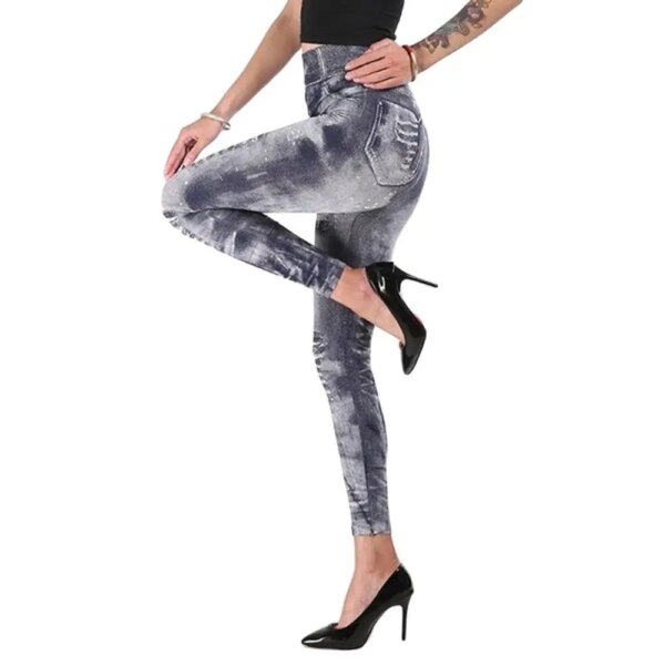 Jean moulant en Denim pour femmes, legging décontracté, taille haute, Slim, élastique, pantalon de Sport, Push-Up, 2023