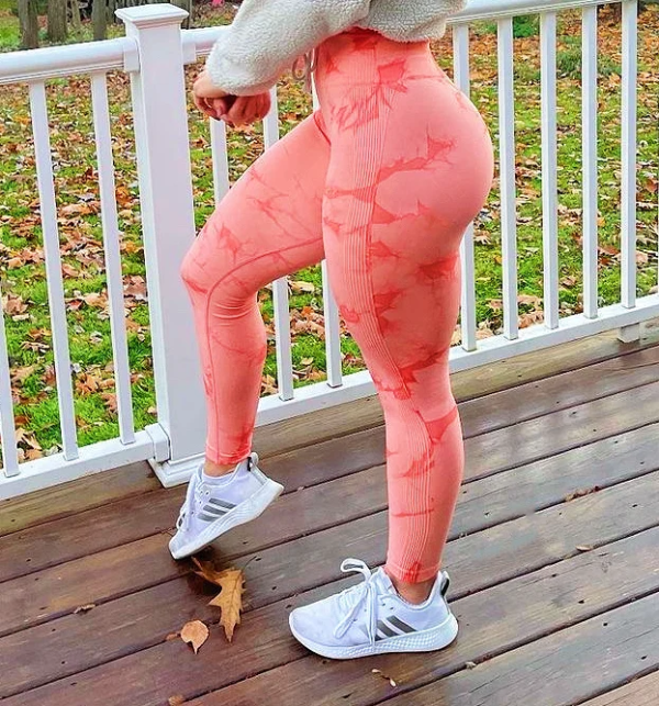 Tiedye – Leggings de gymnastique sans couture pour femmes, pantalon Push-Up, de sport, de Fitness, taille haute, d'entraînement, de Yoga, livraison directe
