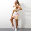Vêtements de sport 2 pièces pour femmes, Leggings sans couture, teinture par nouage, soutiens-gorge, Yoga, entraînement, Fitness, cyclisme