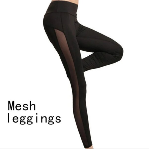 Leggings en maille pour femmes, pantalon noir, Sexy, avec insertion gothique, Capris de sport, nouvelle collection