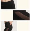 Leggings en maille pour femmes, pantalon noir, Sexy, avec insertion gothique, Capris de sport, nouvelle collection