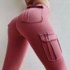22207-d508b7.jpg Pantalon de Yoga multi-poches, Leggings taille haute, couleur unie, pantalon Slim élastique pour femmes