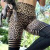 Leggings de sport en maille pour femmes, taille haute, Push Up, imprimé léopard, respirant, longueur cheville