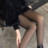 collant femme Bas thermiques en molleton pour femme, faux collants translucides