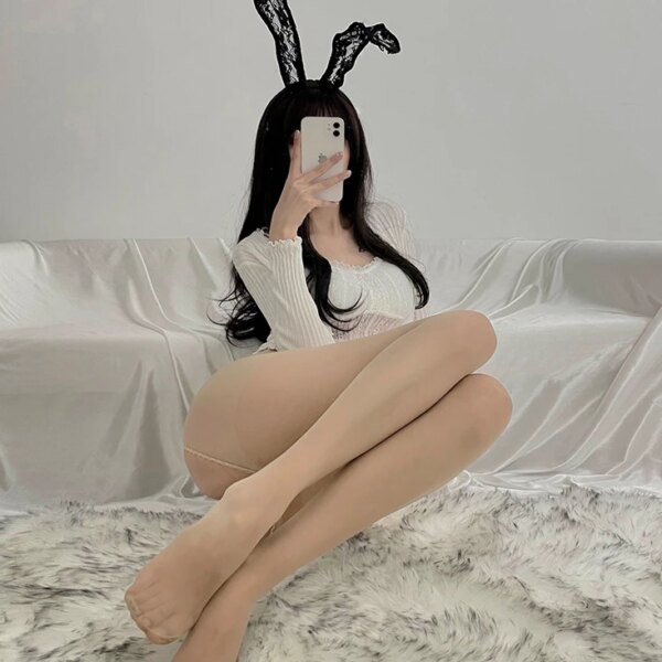 Collant transparent sans entrejambe pour femme, bas respirants avec bretelles et équipement ouvert