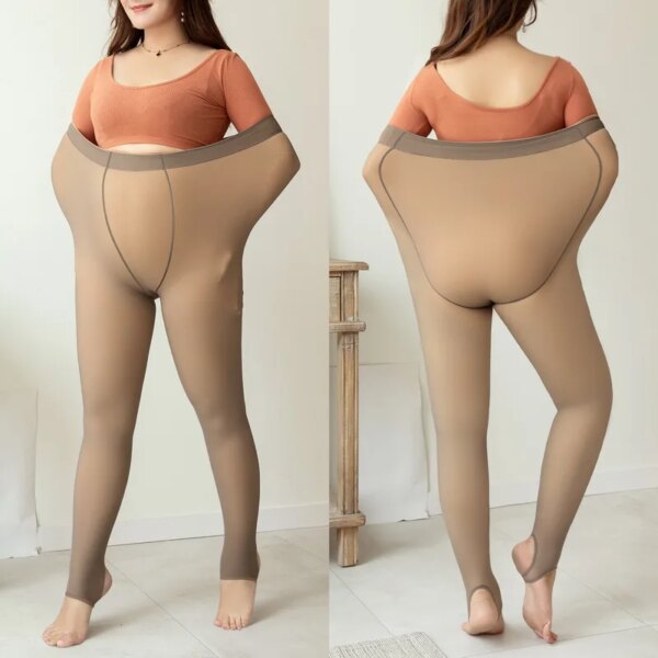 Collant thermique grande taille pour femmes, en molleton chaud pour l'hiver, bas Sexy pour dames