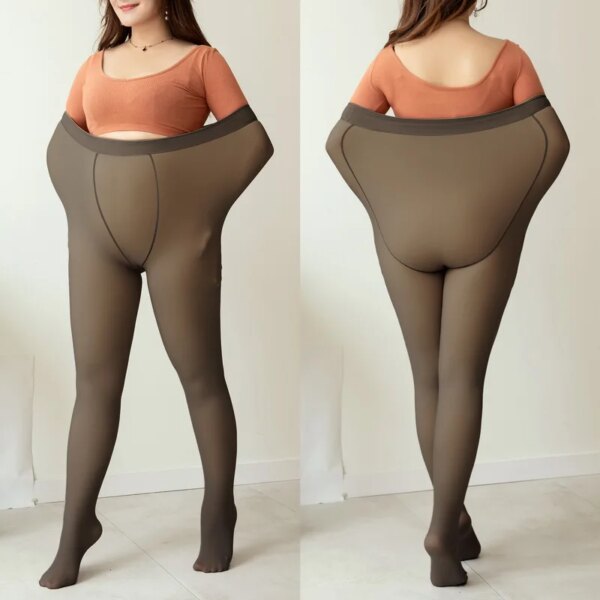 Collant thermique grande taille pour femmes, en molleton chaud pour l'hiver, bas Sexy pour dames