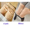 Collant chaud d' hiver femmes élastiques semi-translucides collants chauds épais