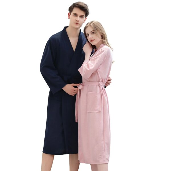 Peignoir de bain Yukata fin pour homme et femme, pyjama à vapeur