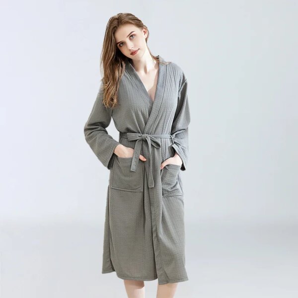 Peignoir de bain Yukata fin pour homme et femme, pyjama à vapeur