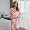 peignoir femme Long en velours pour femme, vêtement chaud à capuche avec oreilles de lapin