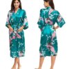 Peignoir Kimono Sexy en satin de soie pour femmes, robes de nuit