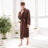 Peignoir en molleton de corail pour homme et femme, Kimono Long, en flanelle, doux et chaud, chemise de nuit, vêtements de nuit, Spa, hiver