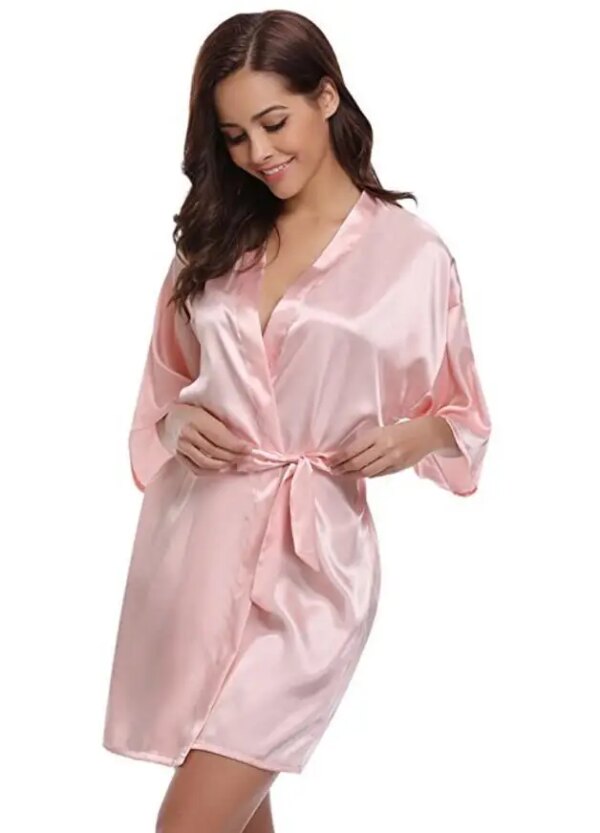 Peignoir en soie pour femmes, kimono sexy pour demoiselles d'honneur
