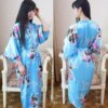 Peignoir Kimono Sexy en satin de soie pour femmes, robes de nuit