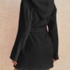 peignoir capuche femme  Kimono à manches longues, vêtements de nuit chauds