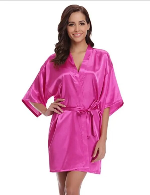 Peignoir en soie pour femmes, kimono sexy pour demoiselles d'honneur