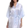 Peignoir en soie pour femmes, kimono sexy pour demoiselles d'honneur