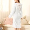 peignoir capuche femme Long en velours pour femme, vêtement chaud à capuche avec oreilles de lapin