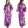Peignoir Kimono Sexy en satin de soie pour femmes, robes de nuit