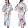 Peignoir Kimono Sexy en satin de soie pour femmes, robes de nuit