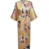 kimono femme Longue robe de chambre, kimono à imprimé floral et paon, pour mariages