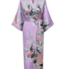 kimono femme Longue robe de chambre, kimono à imprimé floral et paon, pour mariages