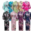 kimono femme Longue robe de chambre, kimono à imprimé floral et paon, pour mariages