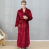 Chemise de nuit longue en velours et flanelle pour homme