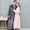 Chemise de nuit longue en velours et flanelle pour homme