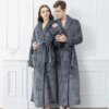 Chemise de nuit longue en velours et flanelle pour homme
