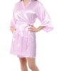 peignoir satin femme Robe de nuit courte en Satin pour femmes, kimono uni en soie et à la mode