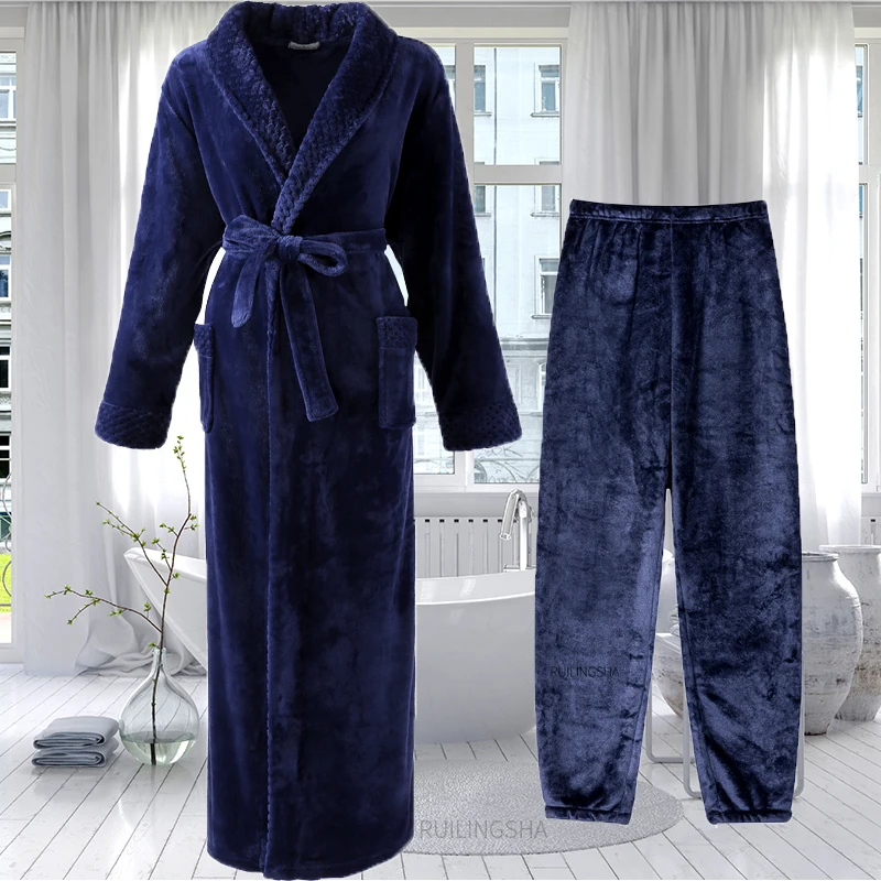 Navy Robe Pant Set