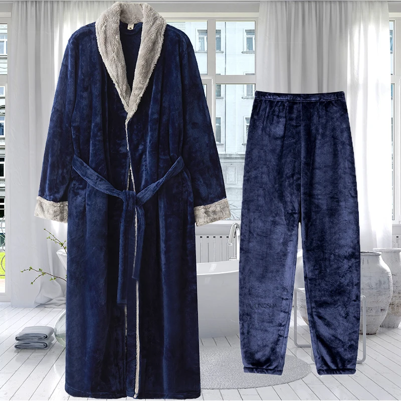 Navy Fur Robe Pant