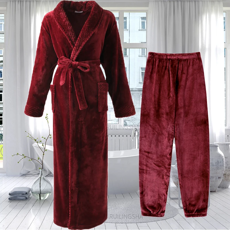 Wine Robe Pant Set