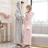 Peignoir de bain en flanelle pour femmes, grande taille, Kimono, rose chaud