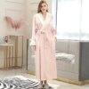 Peignoir de bain en flanelle pour femmes, grande taille, Kimono, rose chaud