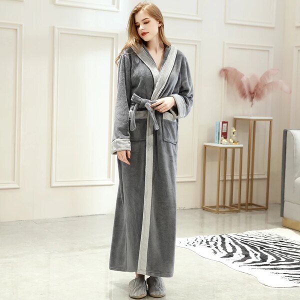 Peignoir de bain en flanelle pour femmes, grande taille, Kimono, rose chaud