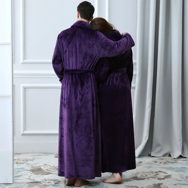 Peignoir thermique de luxe en flanelle Extra Long pour femmes et hommes