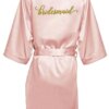 peignoir satin femme rose or pour femmes, robe de mariée, de demoiselle d'honneur de mariage