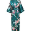 kimono femme Longue robe de chambre, kimono à imprimé floral et paon, pour mariages