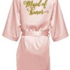 peignoir satin femme rose or pour femmes, robe de mariée, de demoiselle d'honneur de mariage