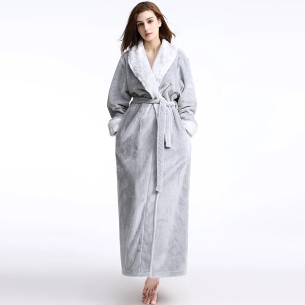 Peignoir de bain en flanelle pour femmes, grande taille, Kimono, rose chaud